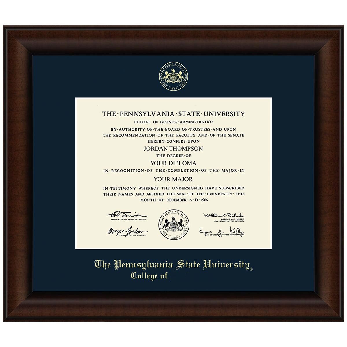 #105 College of… diploma frame Lenox (Walnut)